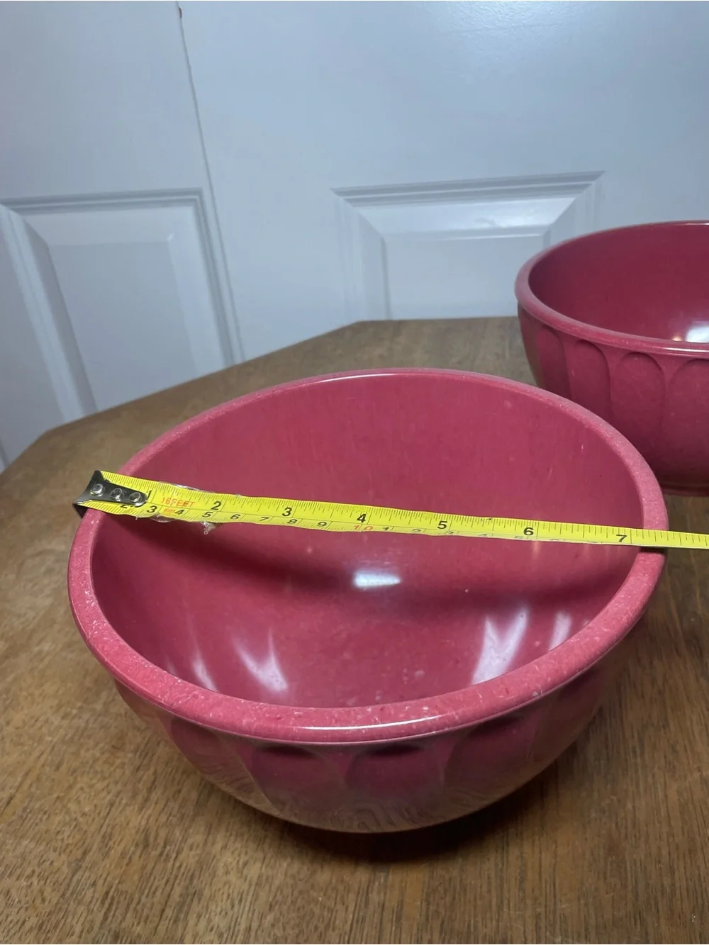 Vintage Boonton Ware Melamine Mixing Bowls Set of 2 Red 2Q USA-Rare